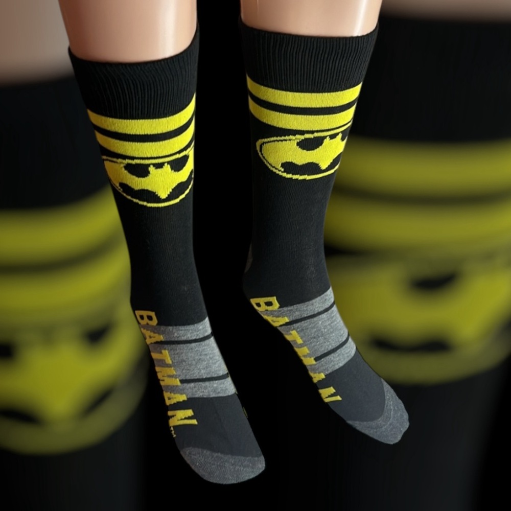 Batman Black and Yellow Crew Socks